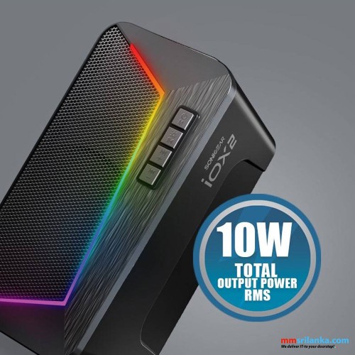 SONICGEAR IOX 2 | STEREO BLUETOOTH 2.0 SPEAKER SYSTEM | TOTAL SYSTEM POWER 10 RMS | WITH RGB EFFECT (1Y)